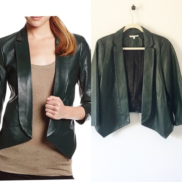 REBECCA MINKOFF Noble Green Ace Leather Jacket - Picture 4 of 12